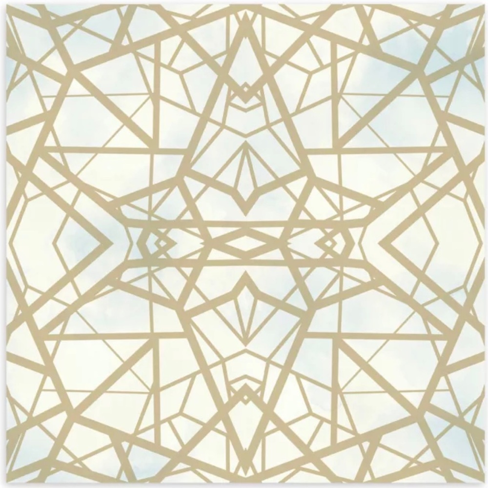 RoomMates Sky and Metallic Gold Shatter Geometric Peel and Stick Wallpaper